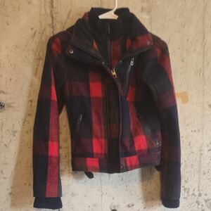 Harley-Davidson Red & Navy Plaid Bomber Jacket